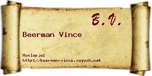 Beerman Vince névjegykártya